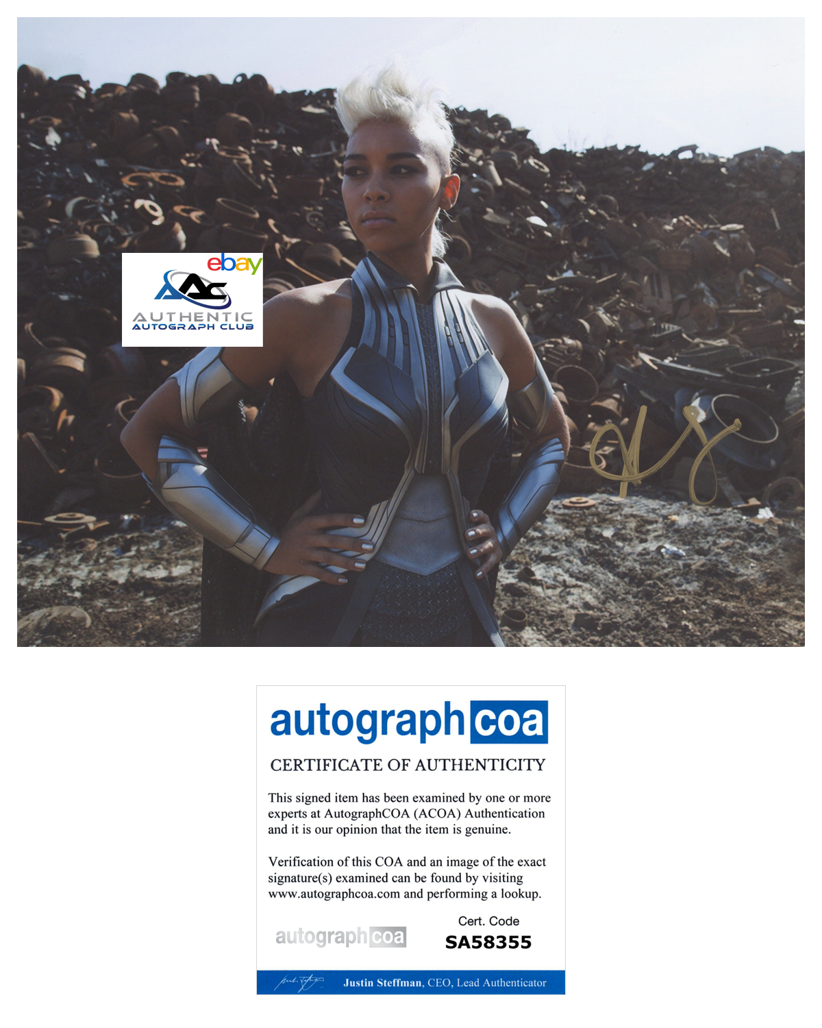 ALEXANDRA SHIPP AUTOGRAPH SIGNED 8x10 PHOTO X-MEN APOCALYPSE STORM ACOA