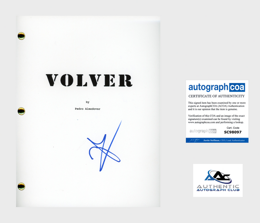 PENELOPE CRUZ AUTOGRAPH SIGNED VOLVER FULL SCRIPT ACOA