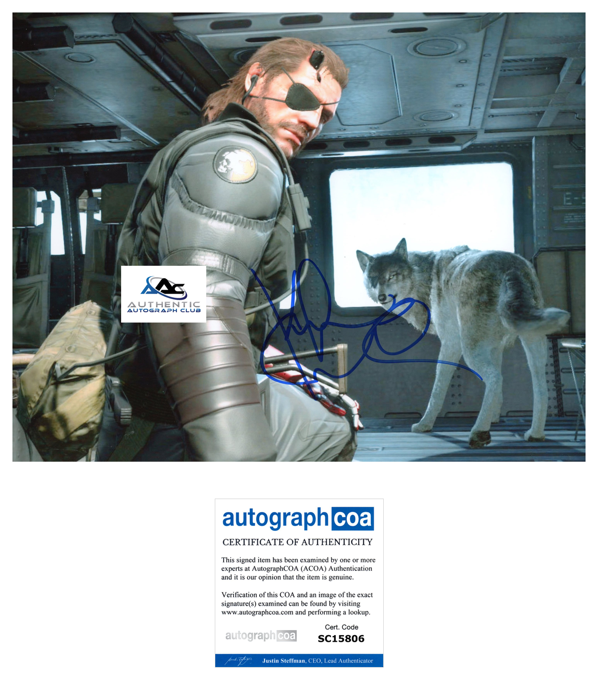 KIEFER SUTHERLAND AUTOGRAPH SIGNED 8X10 PHOTO METAL GEAR SOLID SNAKE ACOA