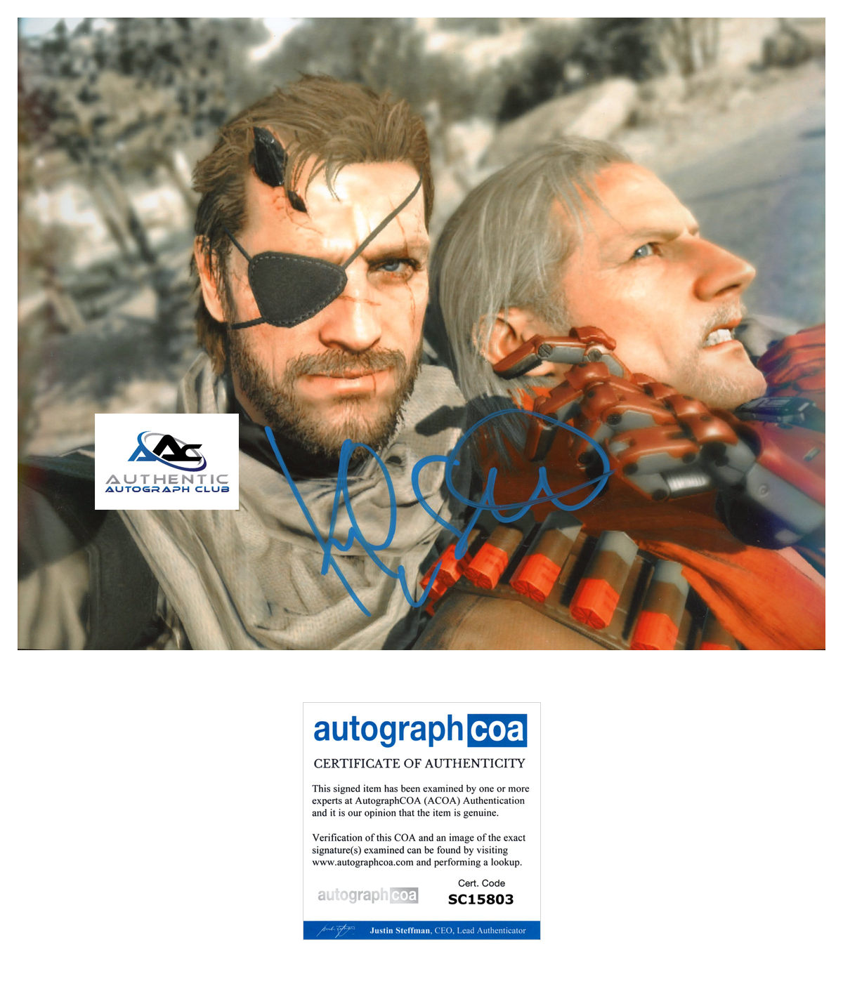 KIEFER SUTHERLAND AUTOGRAPH SIGNED 8X10 PHOTO METAL GEAR SOLID SNAKE ACOA