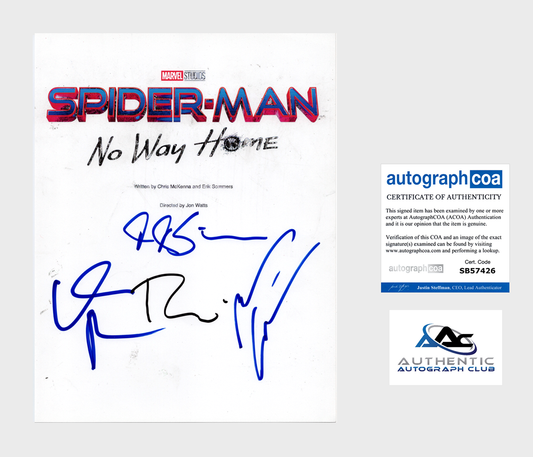 TOBEY MAGUIRE +3 AUTOGRAPH SIGNED SPIDER-MAN NO WAY HOME FULL SCRIPT - RARE - ACOA
