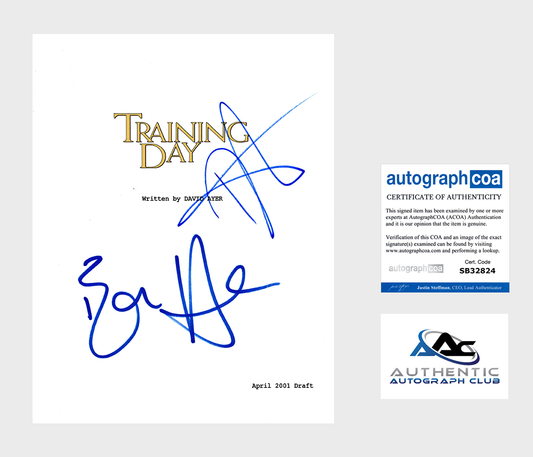 ETHAN HAWKE DENZEL WASHINGTON AUTOGRAPH SIGNED TRAINING DAY FULL SCRIPT ACOA