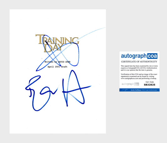 ETHAN HAWKE DENZEL WASHINGTON AUTOGRAPH SIGNED TRAINING DAY FULL SCRIPT ACOA