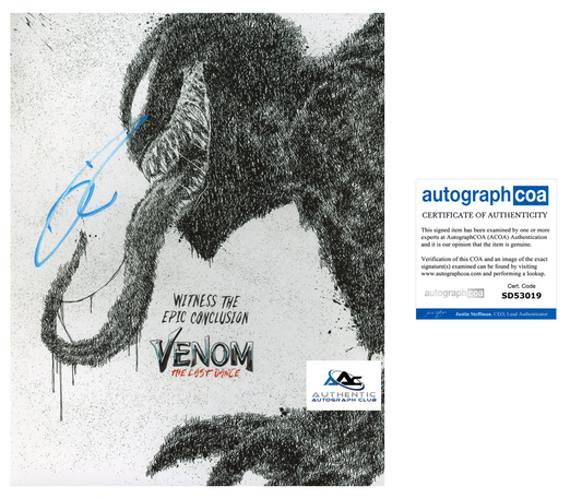 TOM HARDY AUTOGRAPH SIGNED 8x10 PHOTO MARVEL VENOM ACOA
