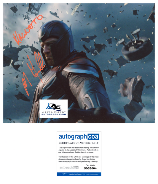 MICHAEL FASSBENDER AUTOGRAPH SIGNED 8X10 PHOTO MAGNETO XMEN X-MEN ACOA