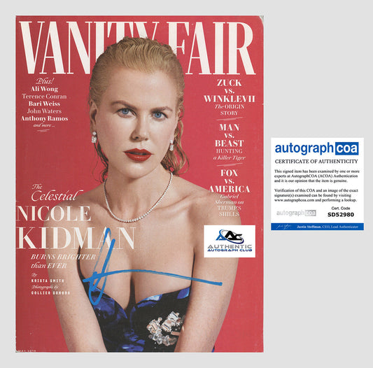 NICOLE KIDMAN AUTOGRAPH SIGNED VANITY FAIR MAGAZINE ACOA