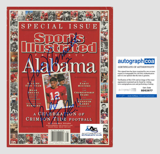 JOE NAMATH AUTOGRAPH SIGNED SPORTS ILLUSTRATED MAGAZINE ACOA