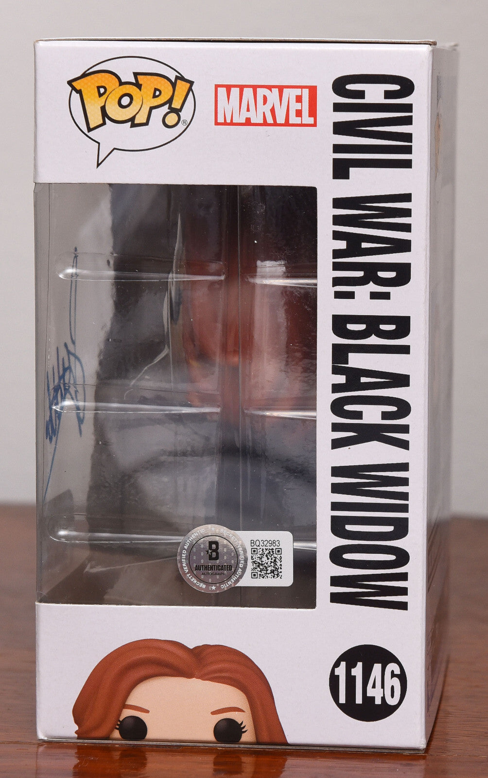 SCARLETT JOHANSSON AUTOGRAPH SIGNED MARVEL BLACK WIDOW FUNKO POP BECKETT BAS LOA