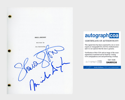 SHARON STONE MICHAEAL DOUGLAS AUTOGRAPH SIGNED BASIC INSTINCT  FULL SCRIPT ACOA