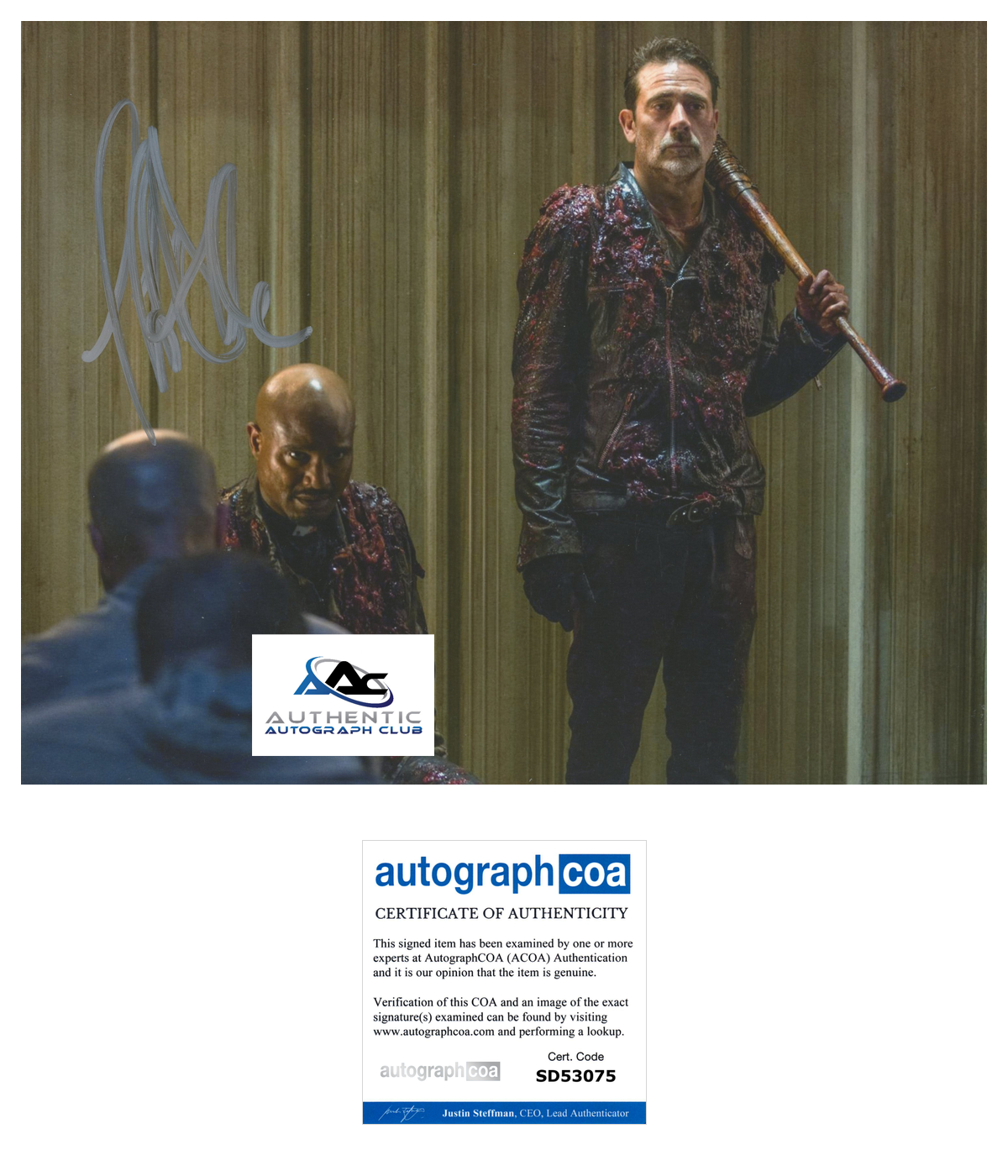 JEFFREY DEAN MORGAN AUTOGRAPH SIGNED 8X10 PHOTO WALKING DEAD NEGAN ACOA