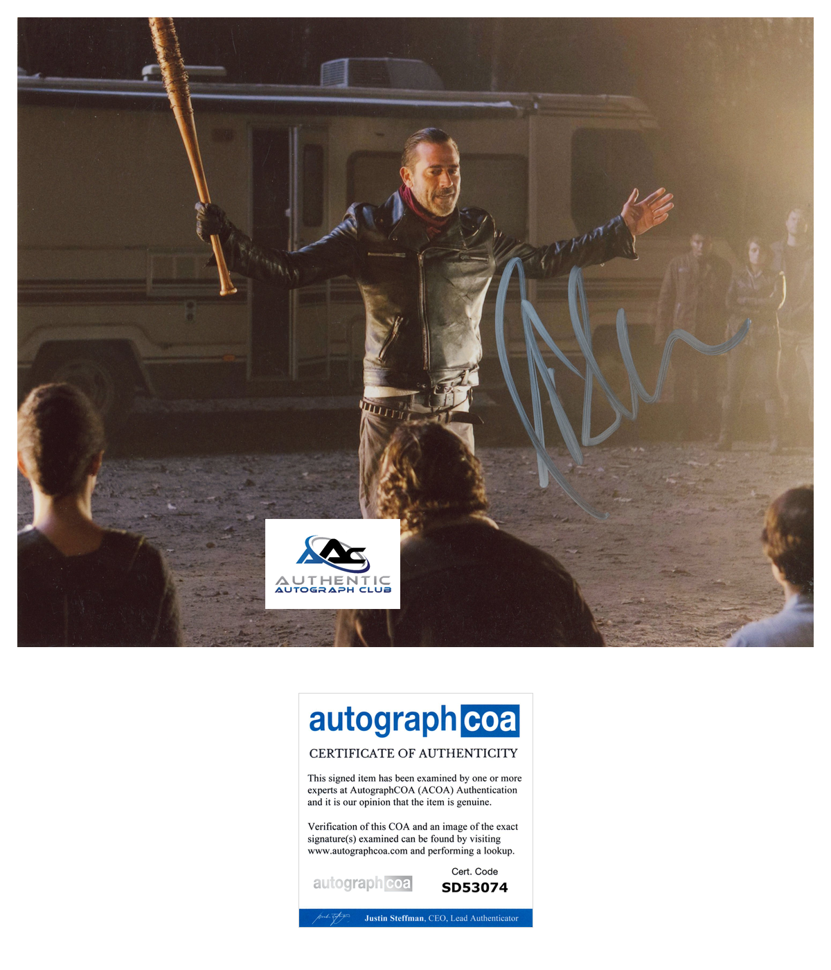 JEFFREY DEAN MORGAN AUTOGRAPH SIGNED 8X10 PHOTO WALKING DEAD NEGAN ACOA