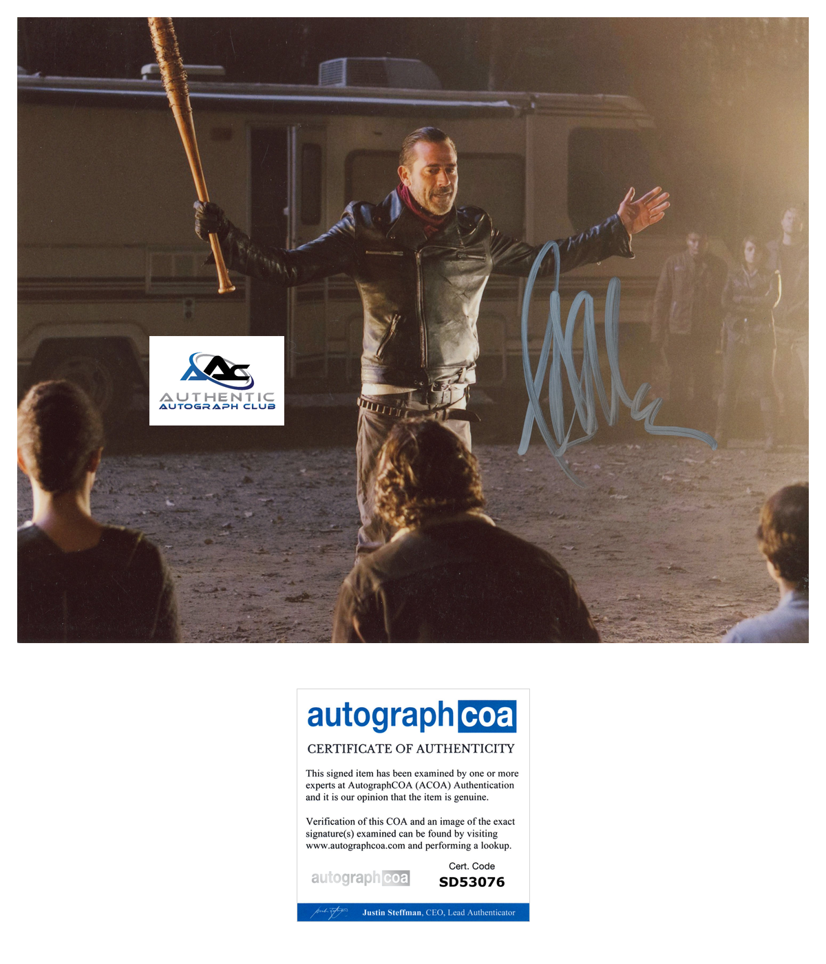 JEFFREY DEAN MORGAN AUTOGRAPH SIGNED 8X10 PHOTO WALKING DEAD NEGAN ACOA