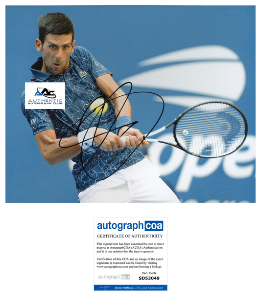 NOVAK DJOKOVIC AUTOGRAPH SIGNED 8X10 PHOTO US OPEN WIMBLEDON TENNIS CHAMPION