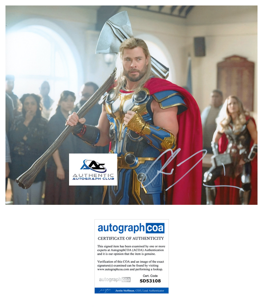 CHRIS HEMSWORTH AUTOGRAPH SIGNED 8x10 PHOTO THOR RAGNAROK MARVEL ACOA