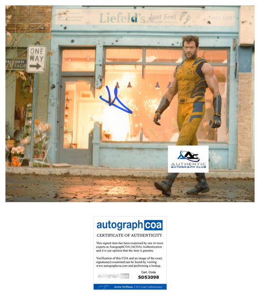 HUGH JACKMAN AUTOGRAPH SIGNED 8x10 PHOTO DEADPOOL 3 DEADPOOL & WOLVERINE ACOA