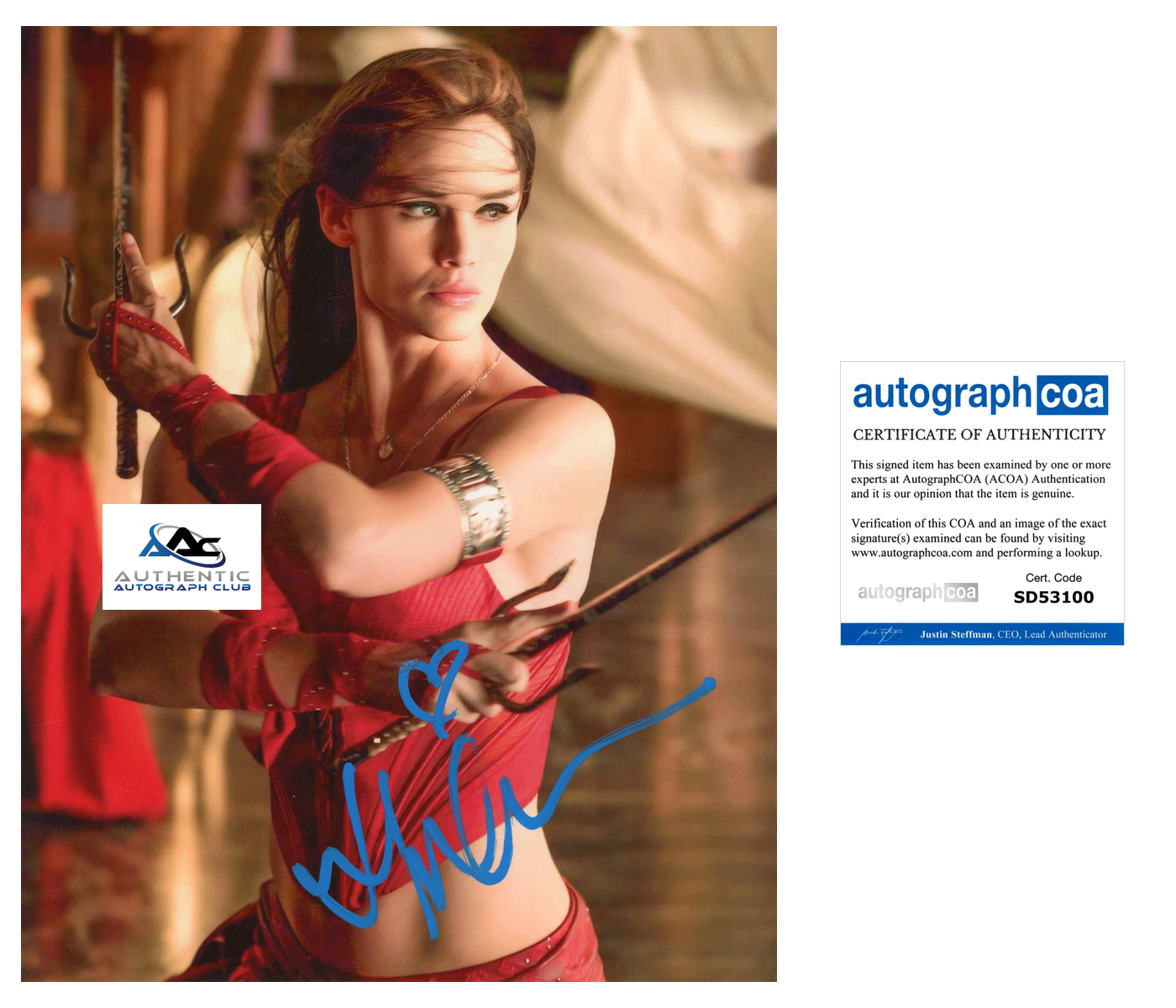 JENNIFER GARNER AUTOGRAPH SIGNED 8x10 PHOTO MARVEL ELEKTRA ACOA