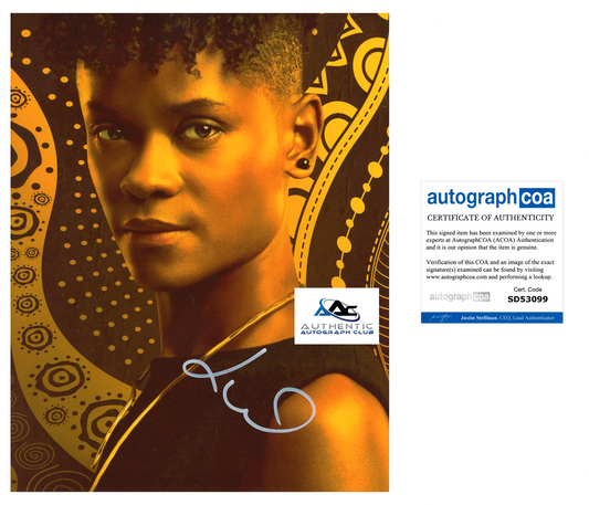 LETITIA WRIGHT AUTOGRAPH SIGNED 8x10 PHOTO BLACK PANTHER WAKANDA FOREVER ACOA