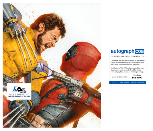 HUGH JACKMAN AUTOGRAPH SIGNED 8x10 PHOTO DEADPOOL 3 DEADPOOL & WOLVERINE ACOA