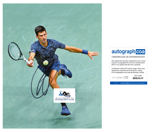 NOVAK DJOKOVIC AUTOGRAPH SIGNED 8X10 PHOTO US OPEN WIMBLEDON TENNIS CHAMPION