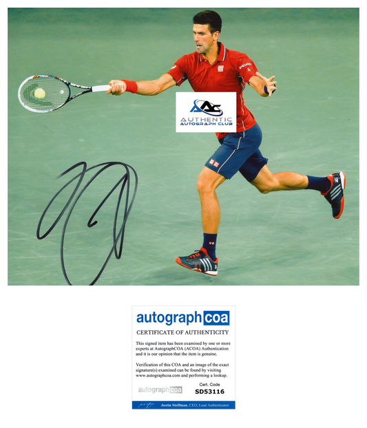 NOVAK DJOKOVIC AUTOGRAPH SIGNED 8X10 PHOTO US OPEN WIMBLEDON TENNIS CHAMPION