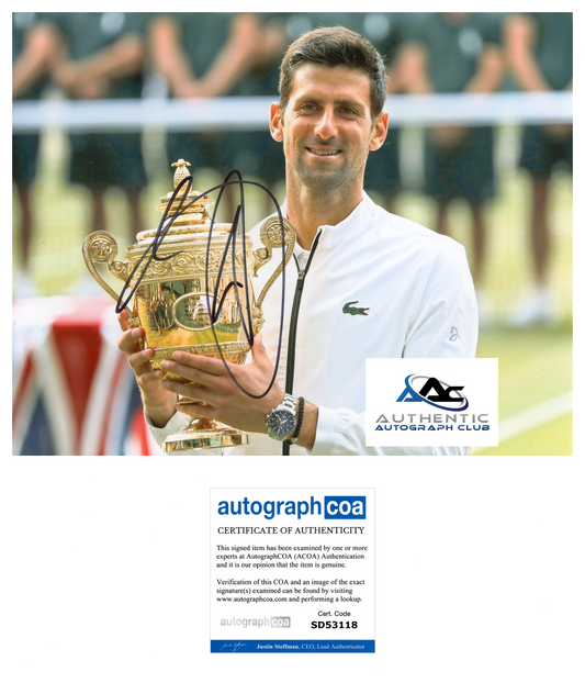 NOVAK DJOKOVIC AUTOGRAPH SIGNED 8X10 PHOTO US OPEN WIMBLEDON TENNIS CHAMPION
