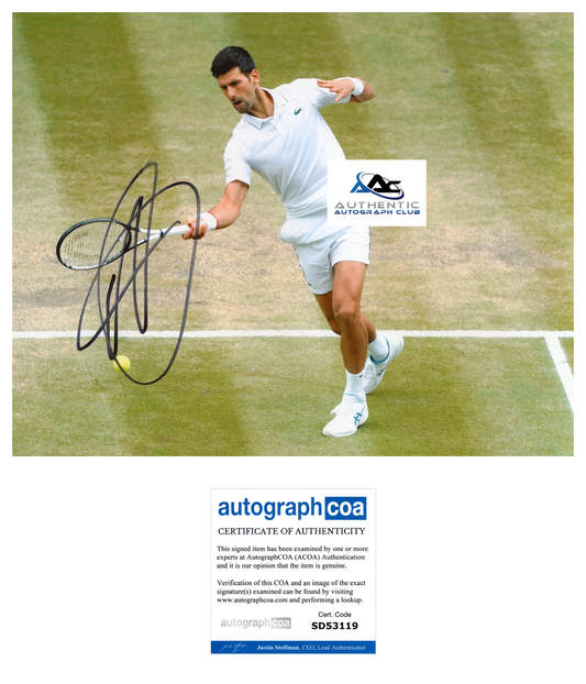 NOVAK DJOKOVIC AUTOGRAPH SIGNED 8X10 PHOTO US OPEN WIMBLEDON TENNIS CHAMPION
