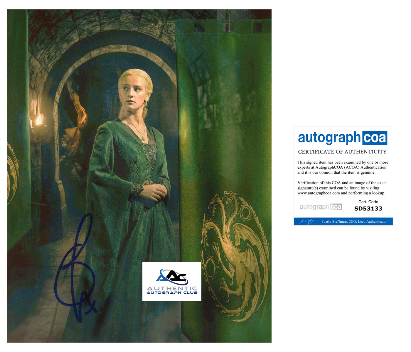 PHIA SABAN AUTOGRAPH SIGNED 8X10 PHOTO HOUSE OF THE DRAGON ACOA