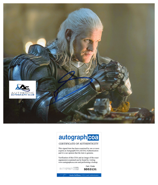 MATT SMITH AUTOGRAPH SIGNED 8x10 PHOTO HOUSE OF THE DRAGON ACOA