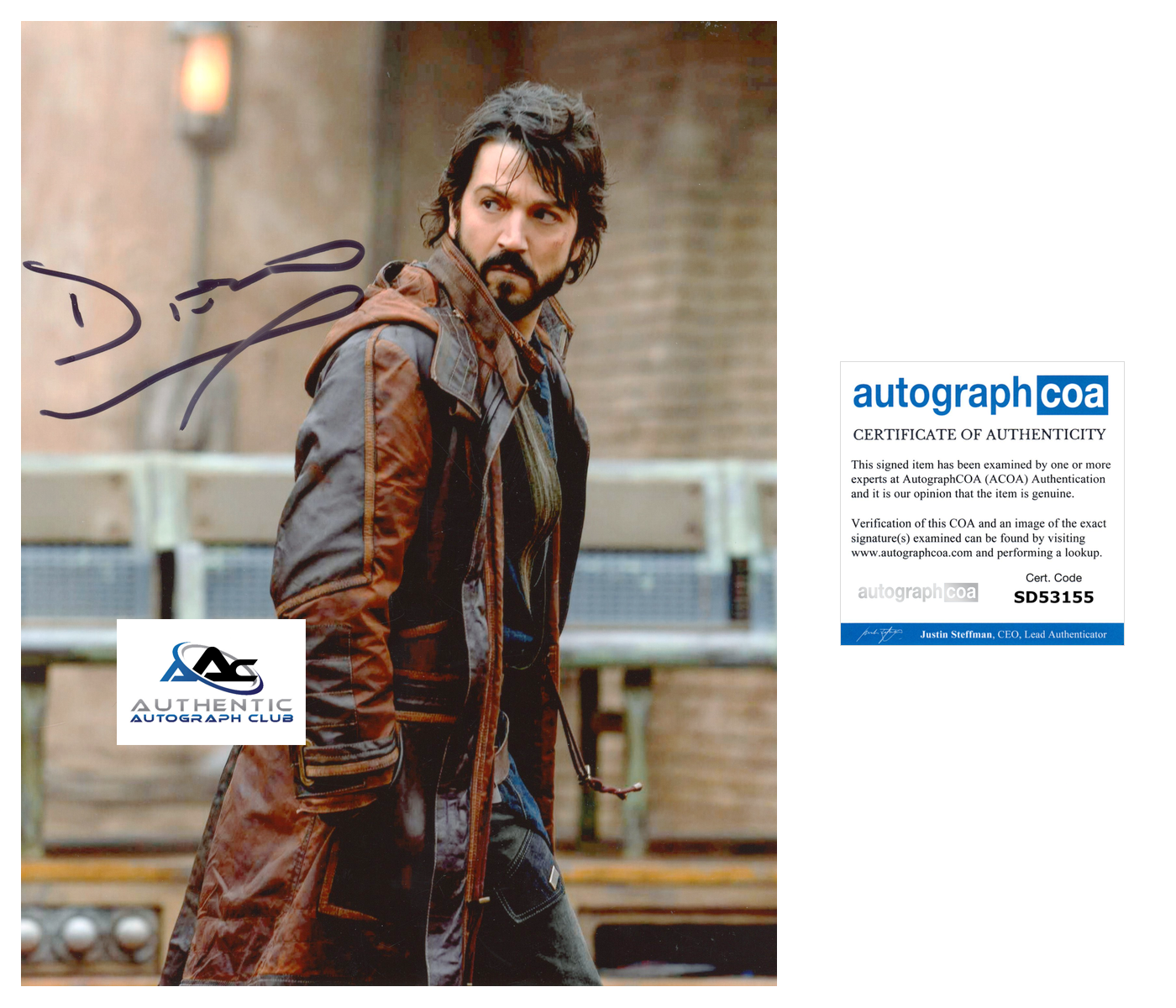 DIEGO LUNA AUTOGRAPH SIGNED 8X10 PHOTO STAR WARS ROGUE ONE CAPTAIN CASSAIN ACOA