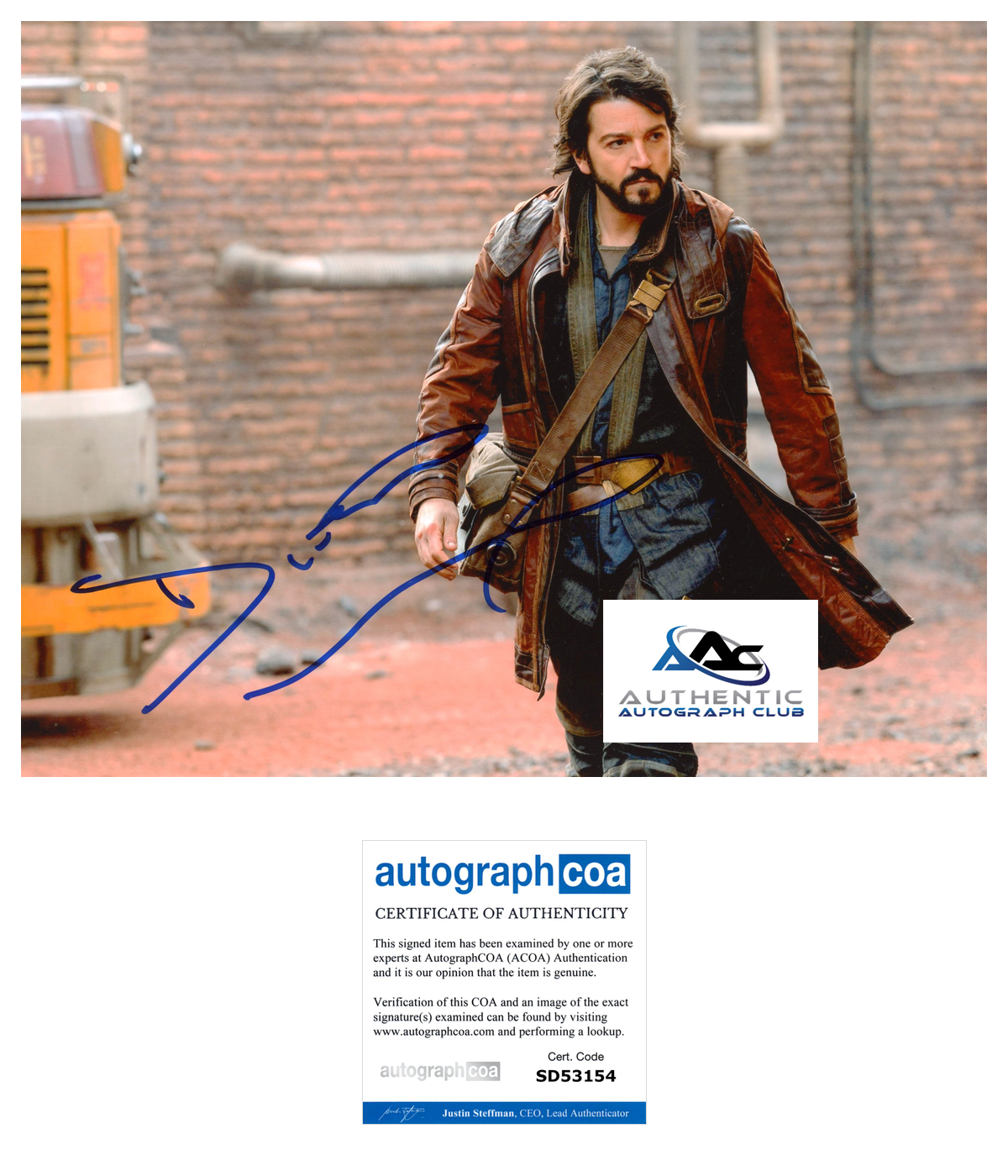 DIEGO LUNA AUTOGRAPH SIGNED 8X10 PHOTO STAR WARS ROGUE ONE CAPTAIN CASSAIN ACOA