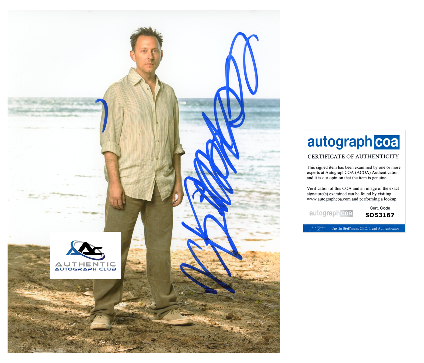 MICHAEL EMERSON AUTOGRAPH SIGNED 8X10 PHOTO LOST ACOA