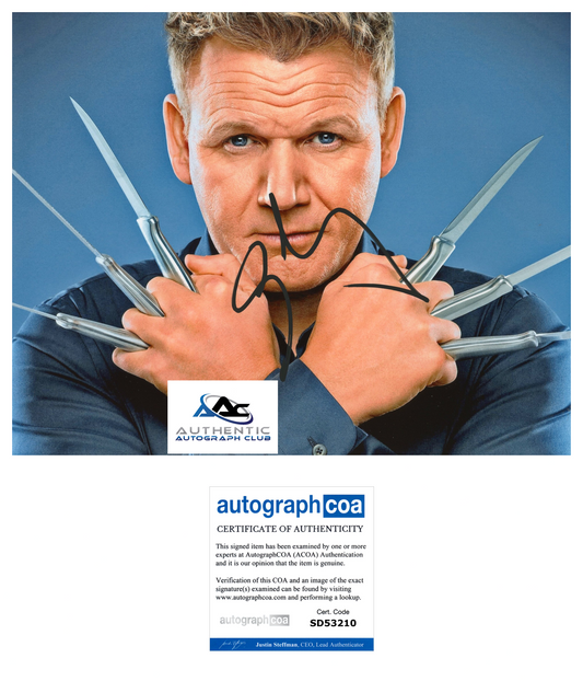 GORDON RAMSAY AUTOGRAPH SIGNED 8x10 PHOTO MASTERCHEF HELL'S KITCHEN ACOA