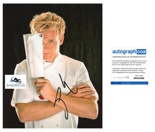 GORDON RAMSAY AUTOGRAPH SIGNED 8x10 PHOTO MASTERCHEF HELL'S KITCHEN ACOA