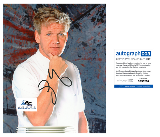 GORDON RAMSAY AUTOGRAPH SIGNED 8x10 PHOTO MASTERCHEF HELL'S KITCHEN ACOA