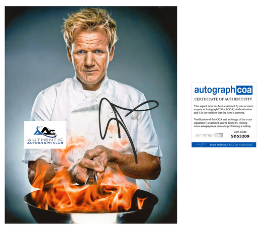 GORDON RAMSAY AUTOGRAPH SIGNED 8x10 PHOTO MASTERCHEF HELL'S KITCHEN ACOA
