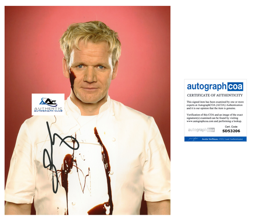 GORDON RAMSAY AUTOGRAPH SIGNED 8x10 PHOTO MASTERCHEF HELL'S KITCHEN ACOA
