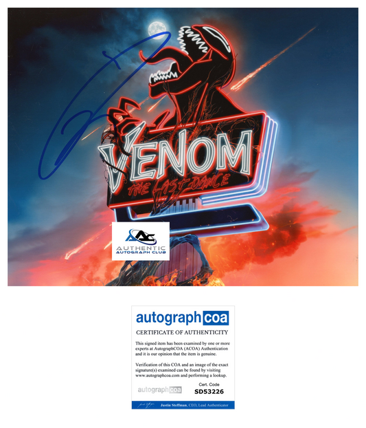 TOM HARDY AUTOGRAPH SIGNED 8x10 PHOTO MARVEL VENOM ACOA