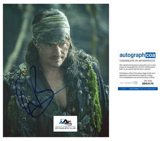 ORLANDO BLOOM AUTOGRAPH SIGNED 8X10 PHOTO PIRATES OF THE CARIBBEAN ACOA