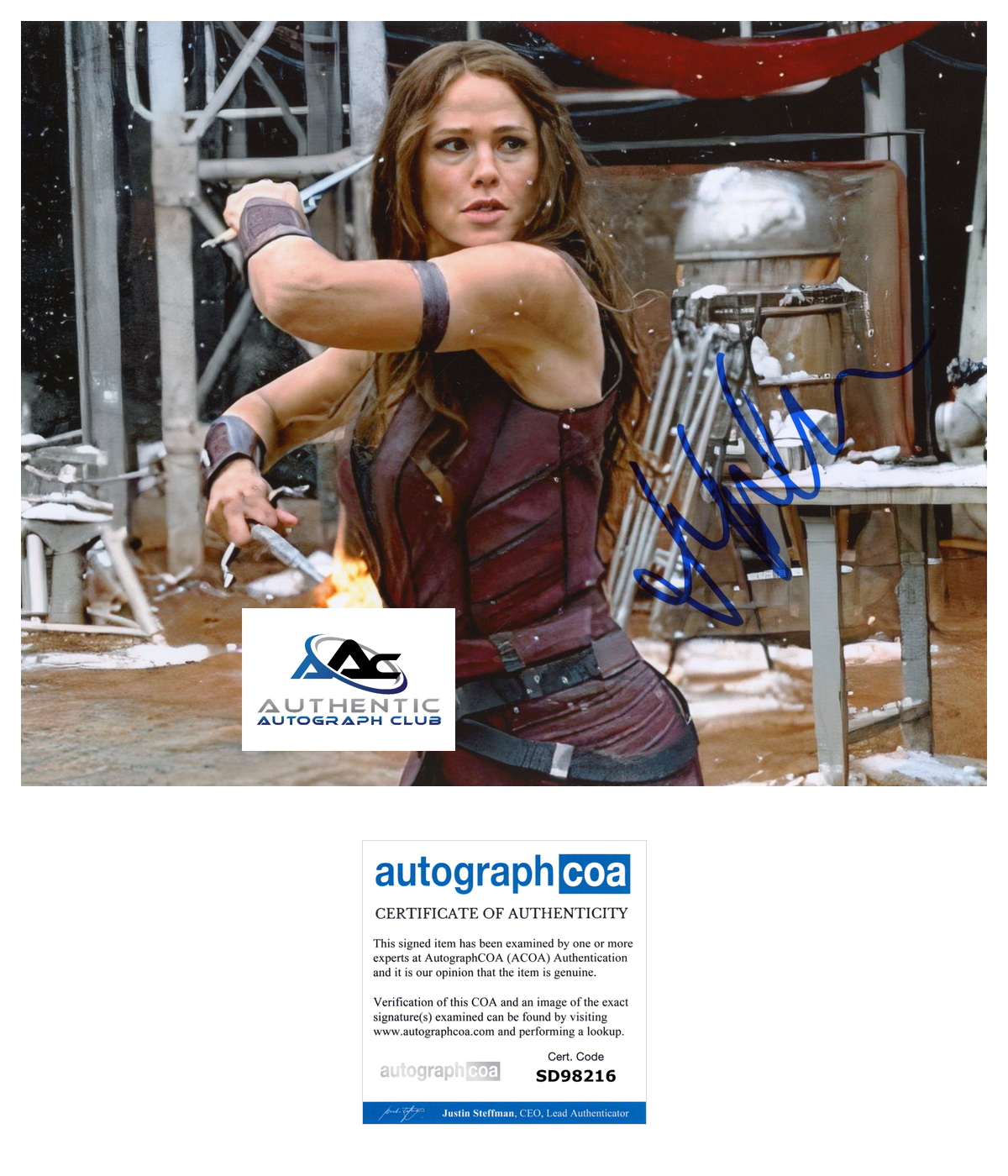 JENNIFER GARNER AUTOGRAPH SIGNED 8x10 PHOTO MARVEL ELEKTRA ACOA