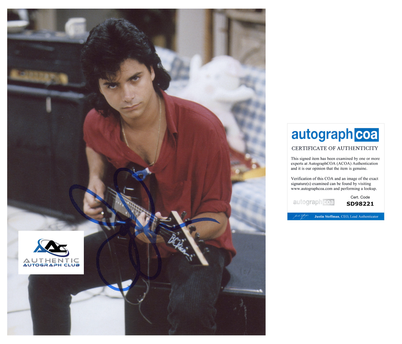 JOHN STAMOS  AUTOGRAPH SIGNED 8x10 PHOTO JESSE FULL HOUSE ACOA