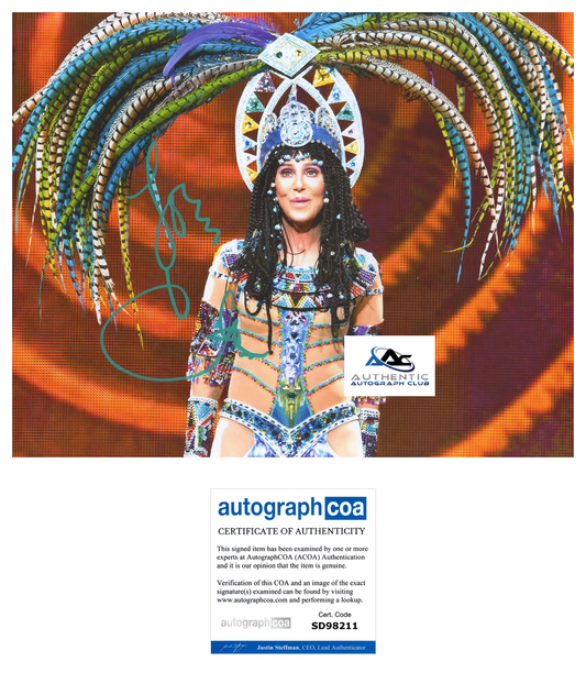 CHER AUTOGRAPH SIGNED 8x10 PHOTO I GOT YOU BABE SINGER BELIEVE ACOA