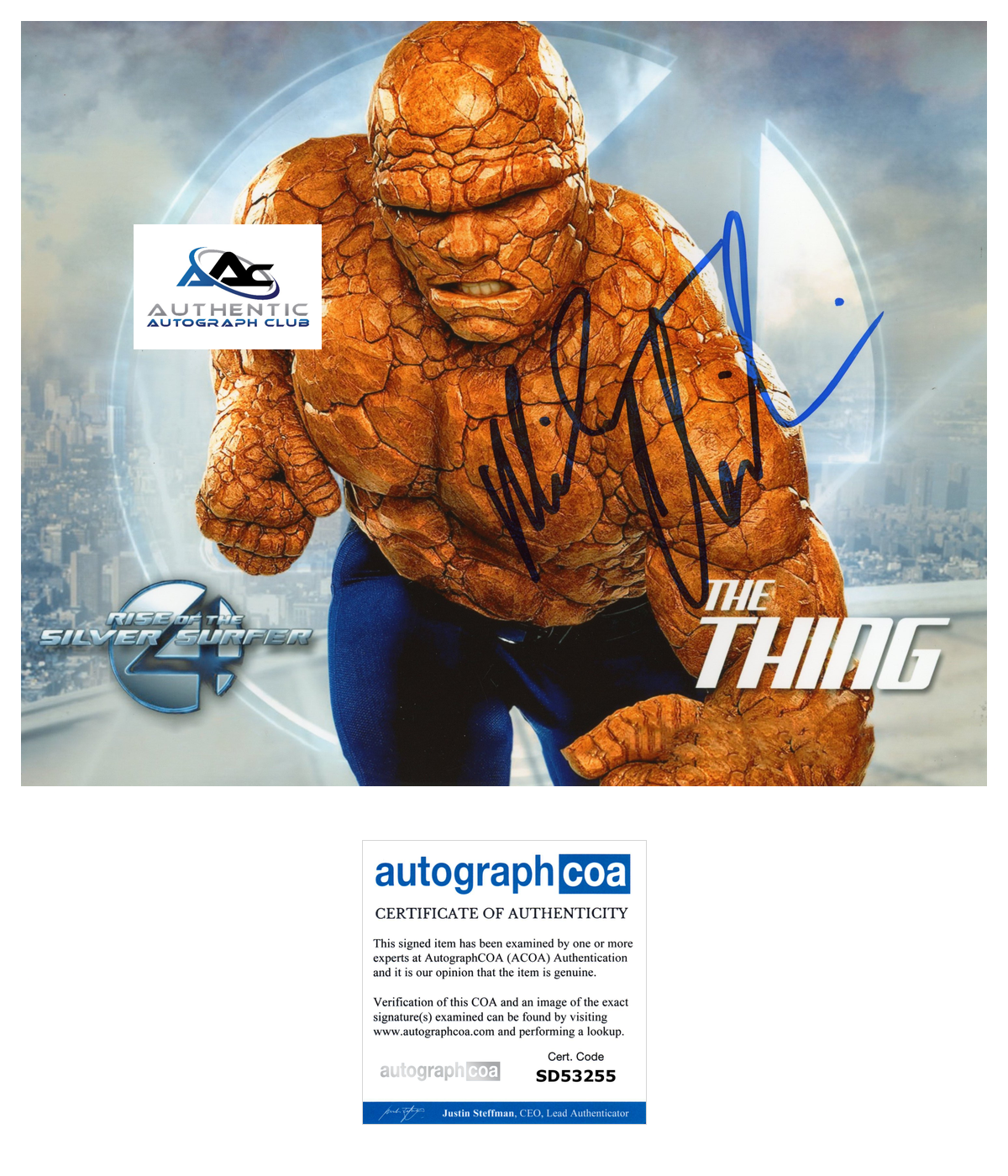 MICHAEL CHIKLIS AUTOGRAPH SIGNED 8x10 PHOTO THE THING FANTASTIC FOUR ACOA