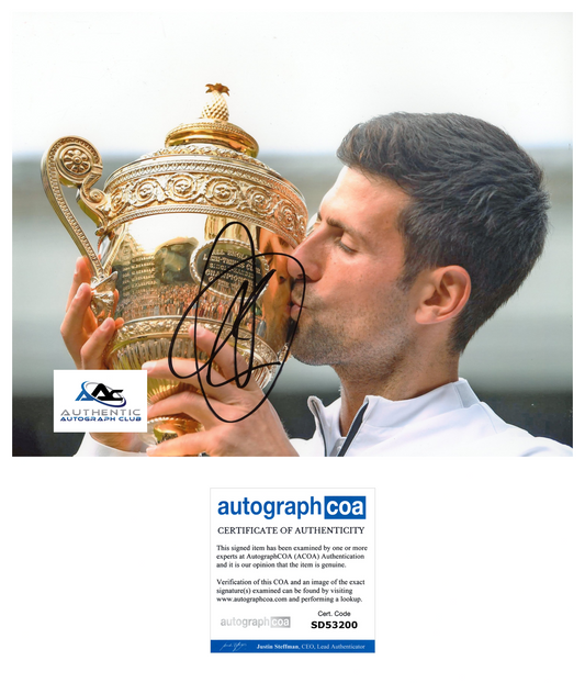 NOVAK DJOKOVIC AUTOGRAPH SIGNED 8X10 PHOTO US OPEN WIMBLEDON TENNIS CHAMPION