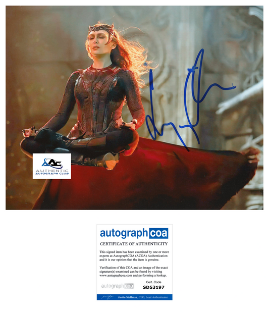 ELIZABETH OLSEN AUTOGRAPH SIGNED 8X10 PHOTO AVENGERS WANDAVISION SCARLET ACOA