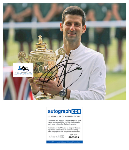 NOVAK DJOKOVIC AUTOGRAPH SIGNED 8X10 PHOTO US OPEN WIMBLEDON TENNIS CHAMPION