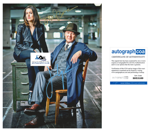 JAMES SPADER AND MEGAN BOONE AUTOGRAPH SIGNED 8X10 PHOTO BLACKLIST ACOA