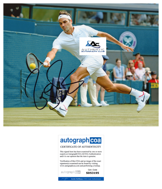 ROGER FEDERER AUTOGRAPH SIGNED 8x10 PHOTO TENNIS US OPEN FRENCH OPEN ACOA