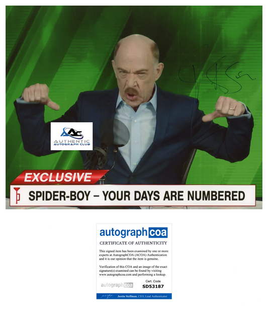J.K. JK SIMMONS AUTOGRAPH SIGNED 8X10 PHOTO SPIDER-MAN SPIDERMAN ACOA