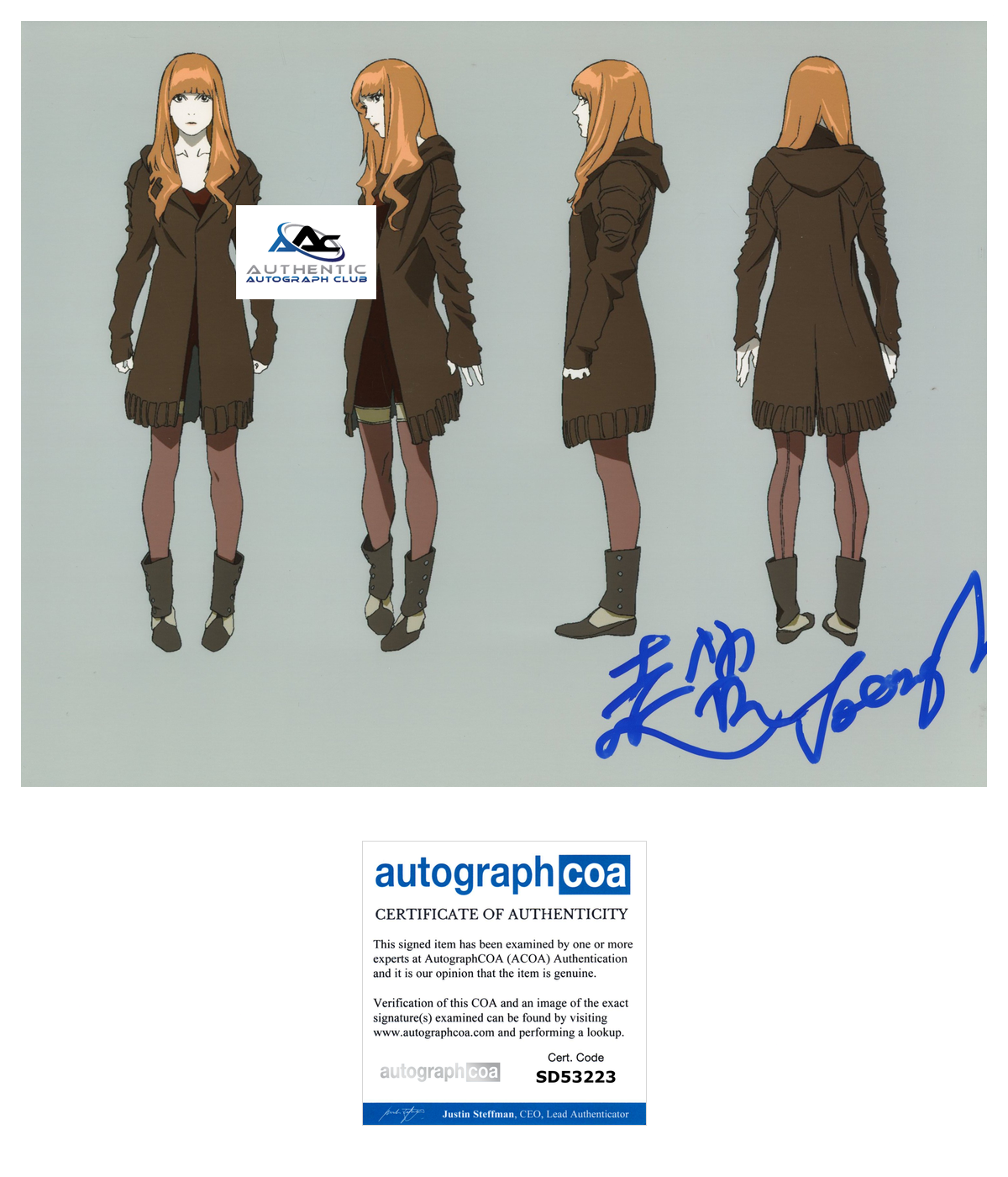 JOSEPH CHOU AUTOGRAPH SIGNED 8X10 PHOTO BLADE RUNNER BLACK OUT ANIME ACOA