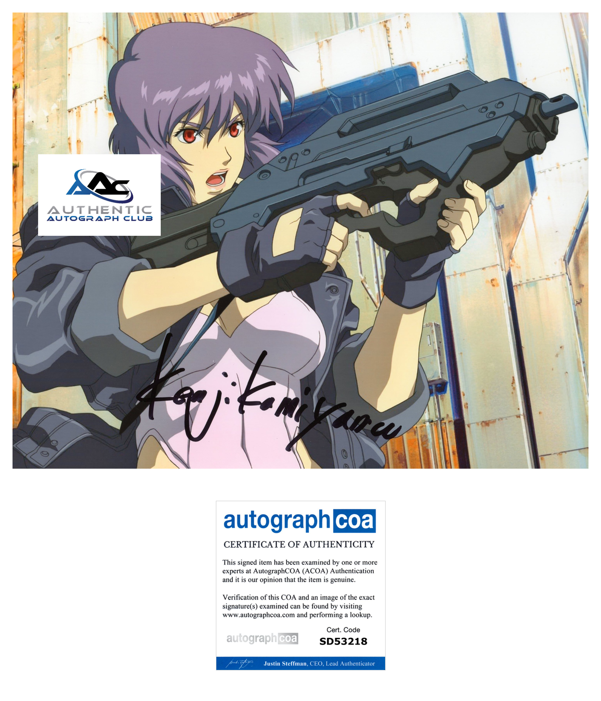 KENJI KAMIYAMA AUTOGRAPH SIGNED 8X10 PHOTO GHOST IN THE SHELL ANIME ACOA